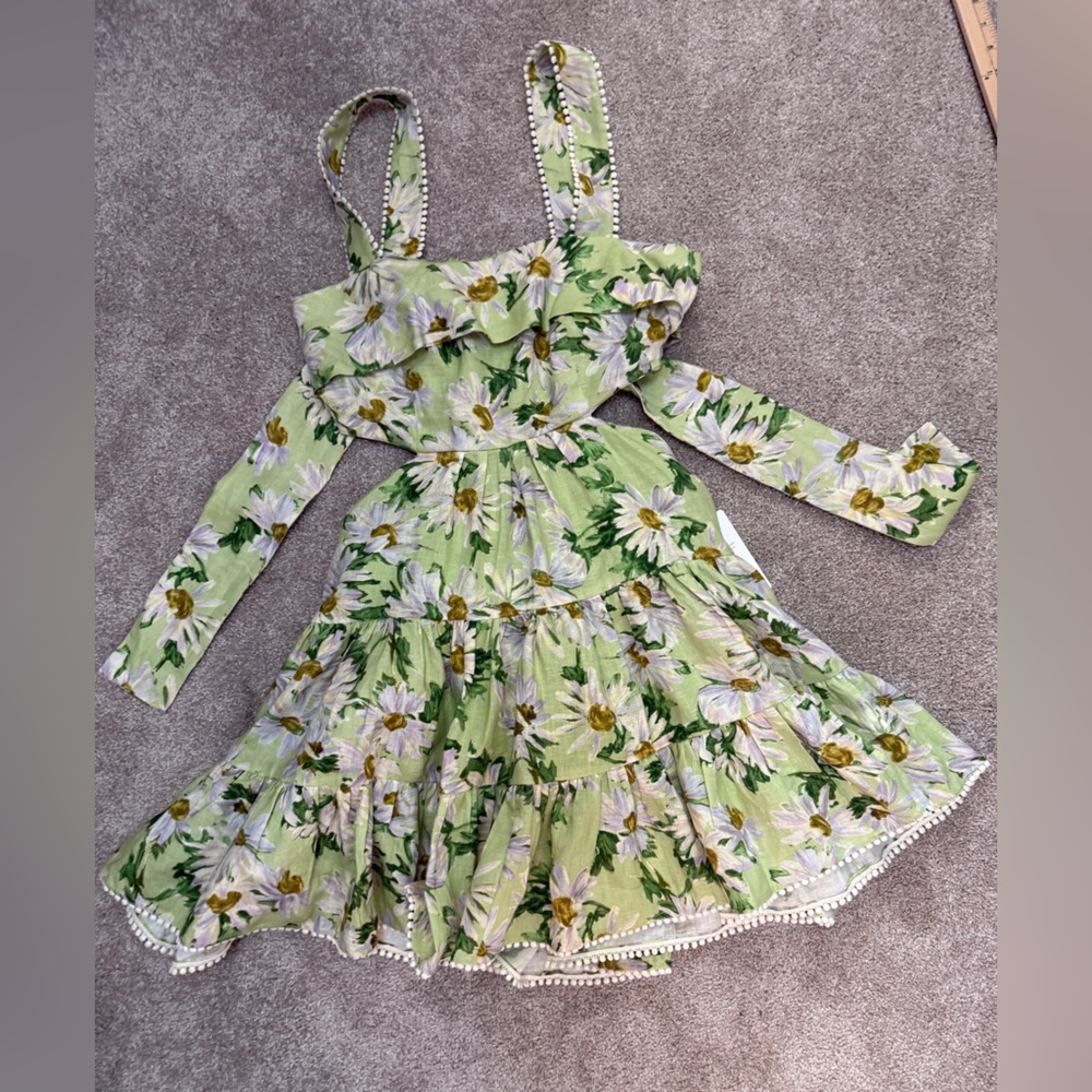 Alémais - Astra Floral Linen Minidress w Cut Outs - size US 6 - NWT - Picture 5 of 16